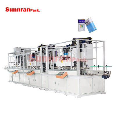 Volautomatische productielijn voor de productie van kleine rechthoekige vierkante metalen blikrompen, blikkenmachine met een capaciteit van 80 blikken/min